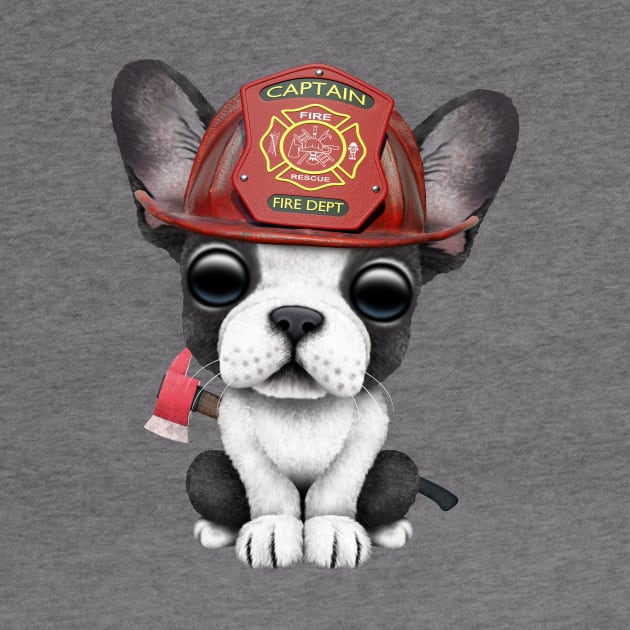 Cute French Bulldog Puppy Firefighter by jeffbartels